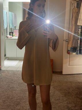 NWT House of Harlow 1960 Gold Mesh Swim Coverup Size Small